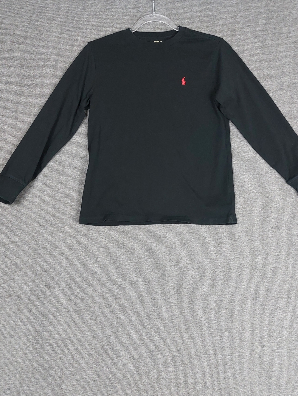 POLO RALPH LAUREN BOYS BLACK LONG SLEEVE CREW NECK 100% COTTON TSHIRT SIZE M